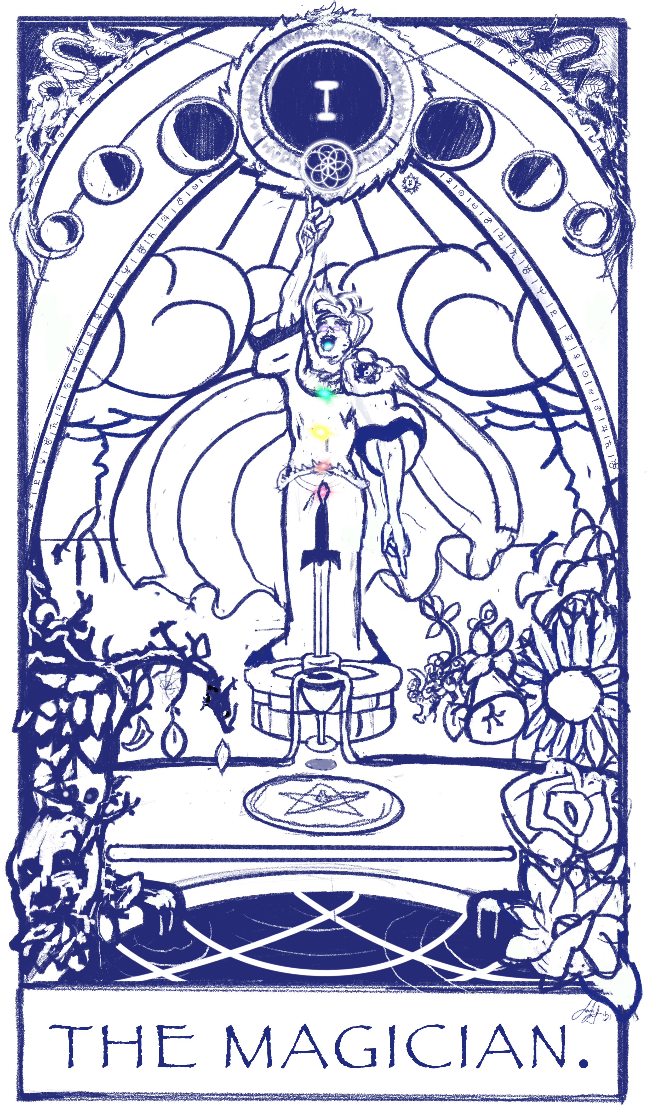 Concept Art for a Tarot Deck, and still copyright thinktank, thanks, this is for the Magician card.